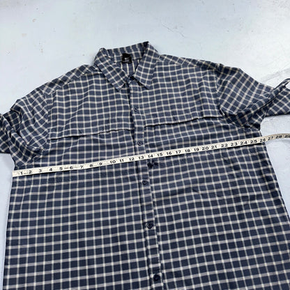 Nike VTG ACG Shirt Mens XL All Conditions Gear Button Hiking Short Sleeve Plaid