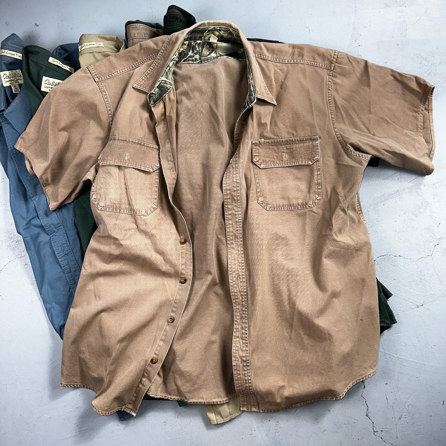 Cabela’s Legendary Quality Shirt Mens XL Tall Button Up Outdoors Lot 14 Safari