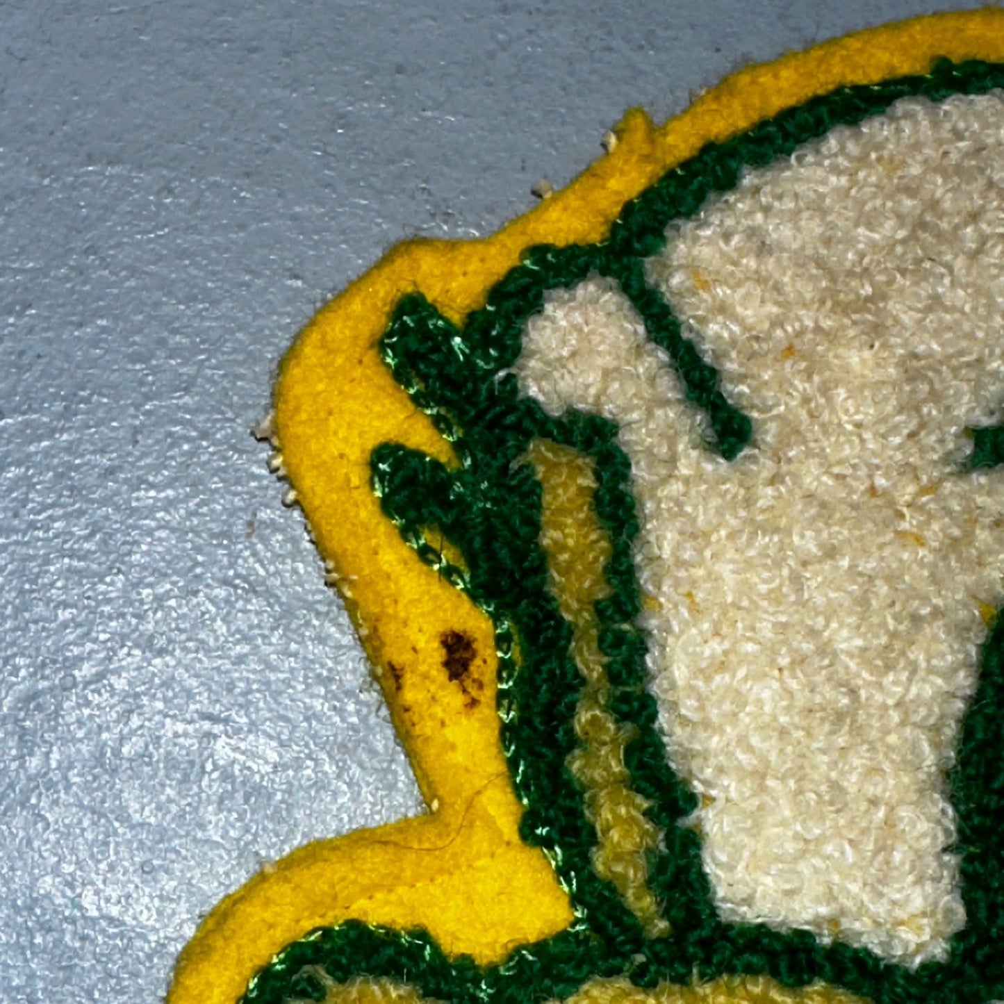 Vintage 1940s Chenille Varsity Patch Oregon Ducks Mascot Yellow Green Felt 40s