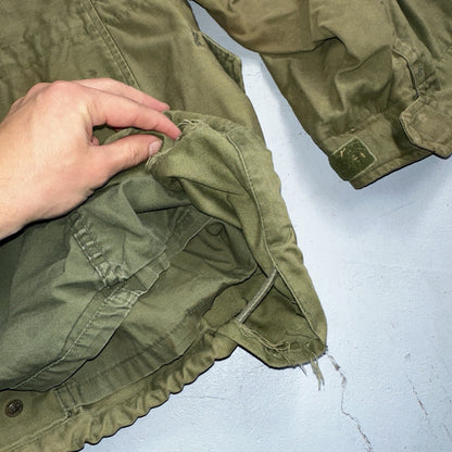 VTG US ARMY M-65 Field Jacket Coat Cold Weather Mans OG-107 Vietnam 70s Medium