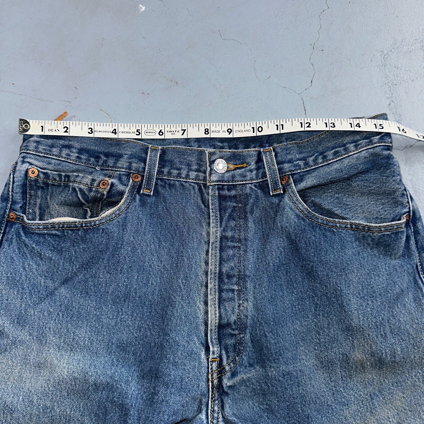 Levis 501 Vintage Y2K XX Straight Leg Jeans 90s Blue Med Wash 34x36 Act 31x31