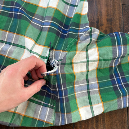 Wrangler Shirt 2XL XXL Green Blue Plaid Cowboy 90s Western Button Casual Mens