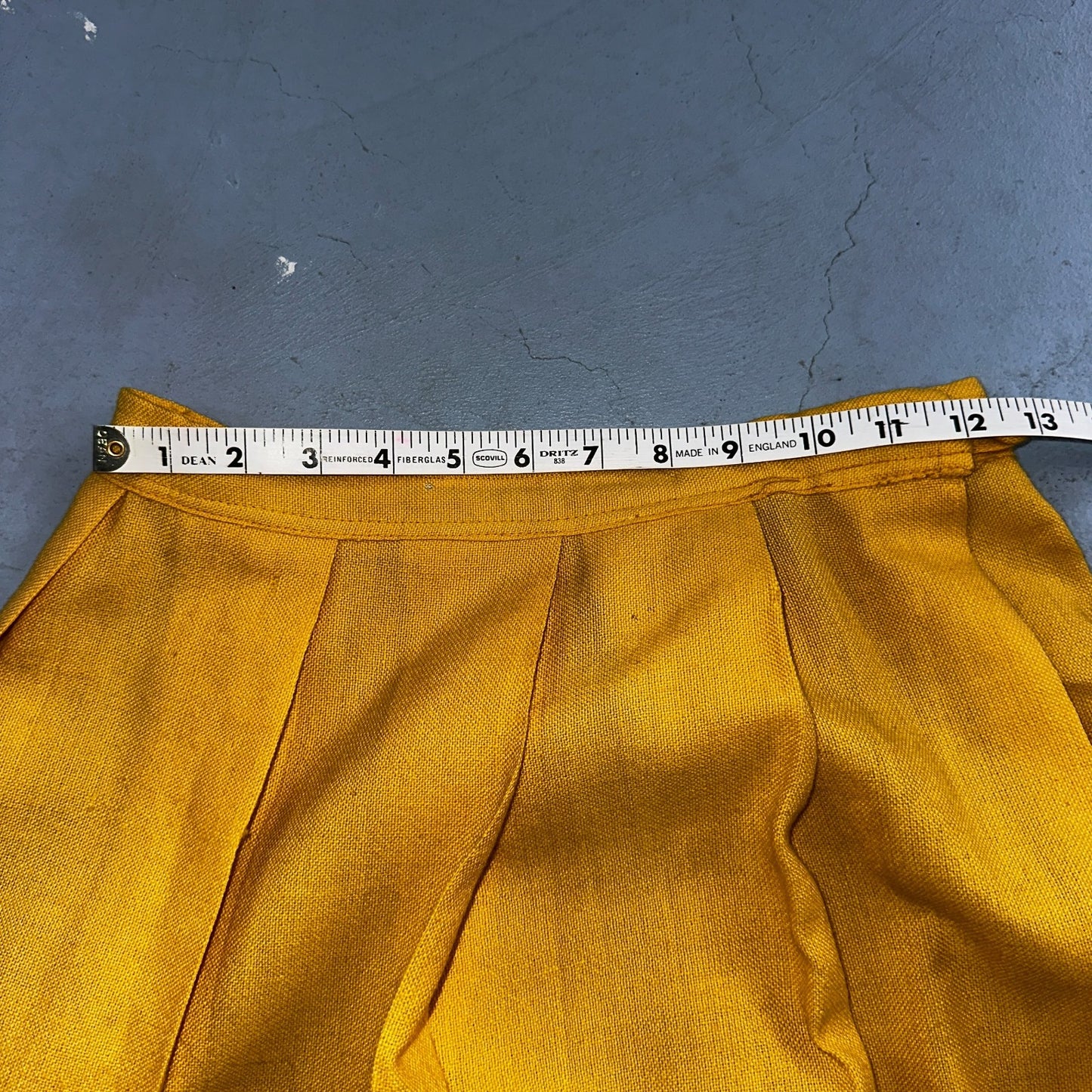 Vintage Marlies Handwebe Tyrol Skirt Yellow Wool Black Lace Trim Austria 50s