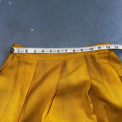 Vintage Marlies Handwebe Tyrol Skirt Yellow Wool Black Lace Trim Austria 50s