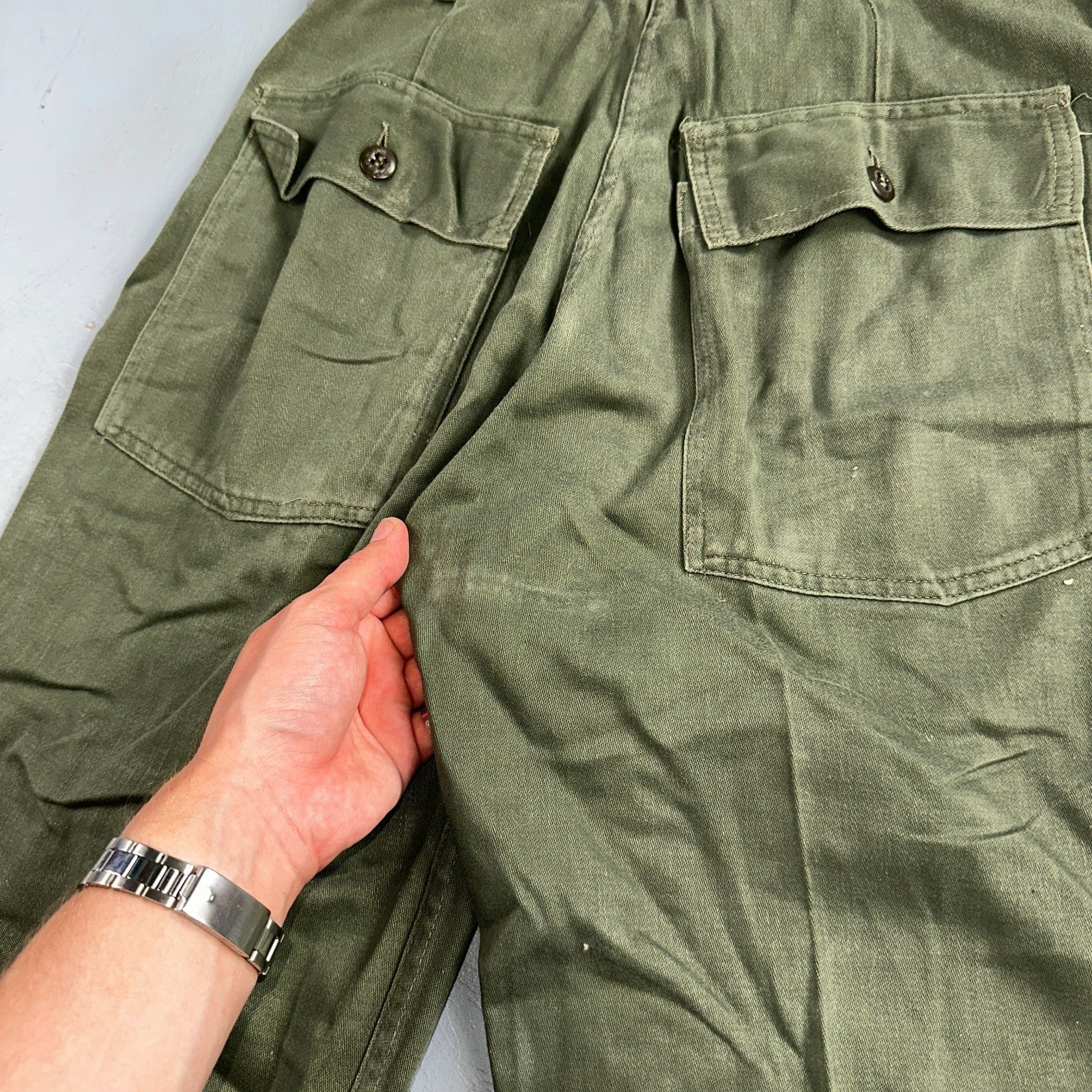 Vintage 1960s 70s Vietnam OG 107 Fatigue Pants 60s Zipper Fly Act 39x31