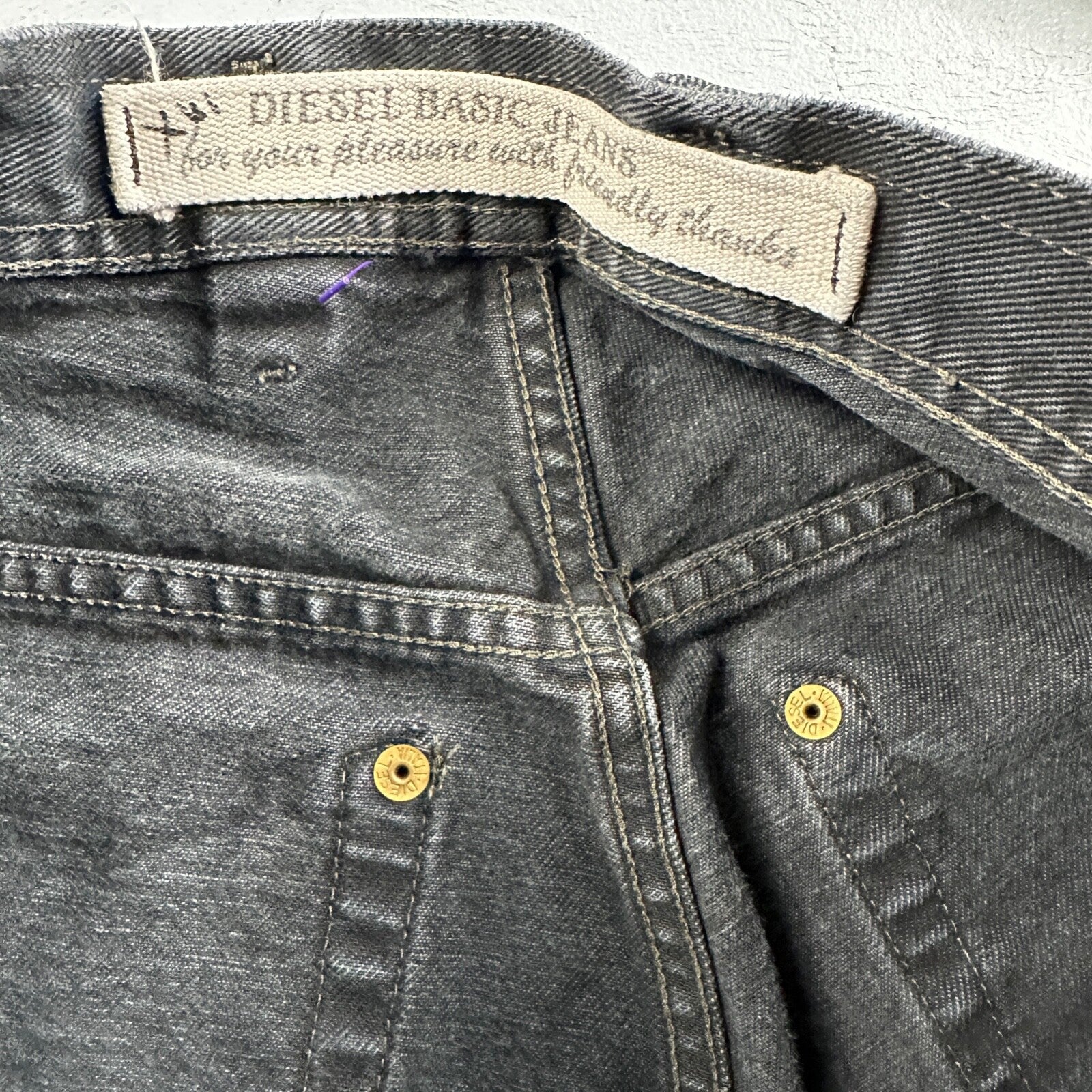 Vtg Diesel Men Saddle Relaxed Fit Black Jeans 32x33 Fits 31"  Made in Italy Y2K