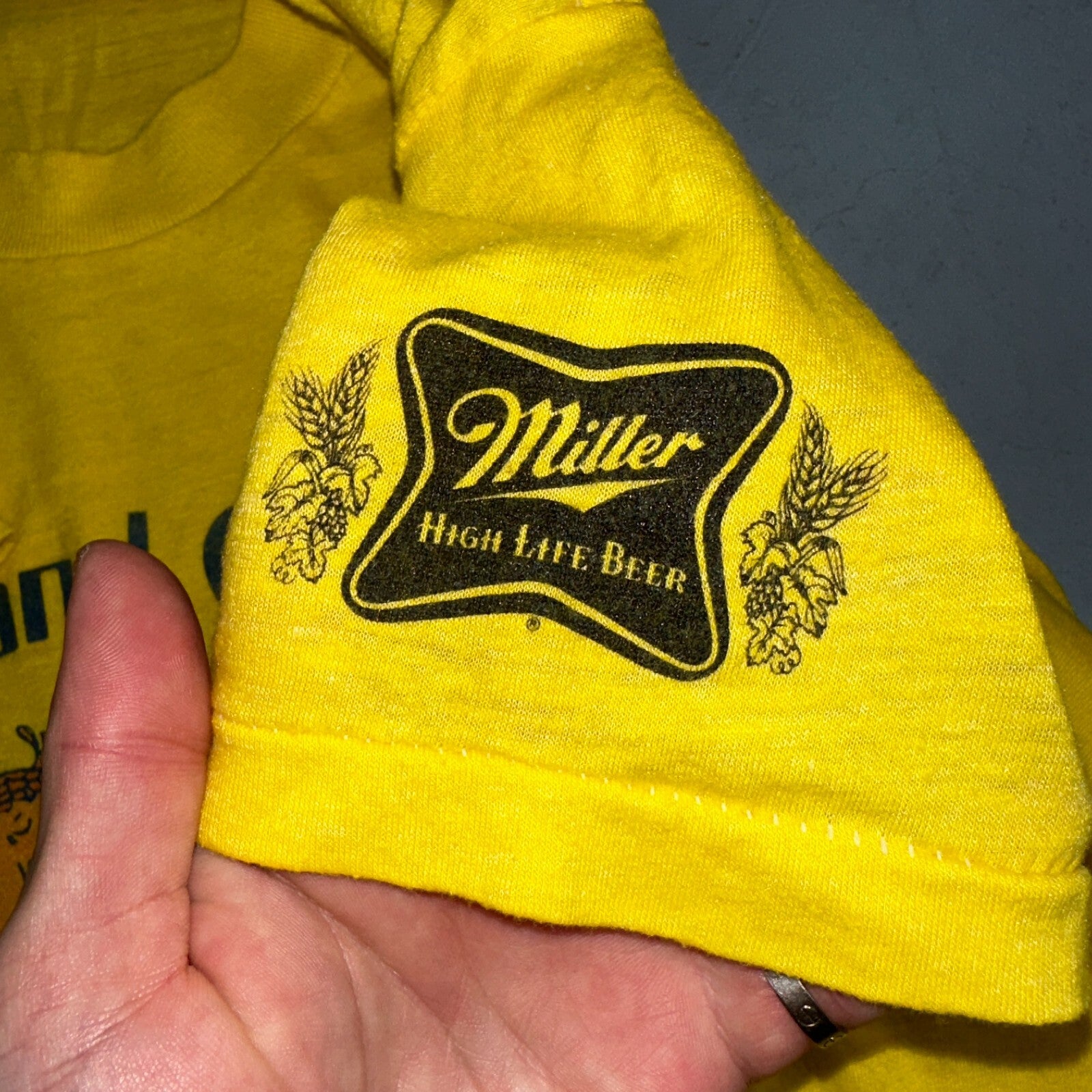 Portland Opera 80s VTG T Shirt Screen Stars XL Yellow Pub Crawl 1983 Miller PDX