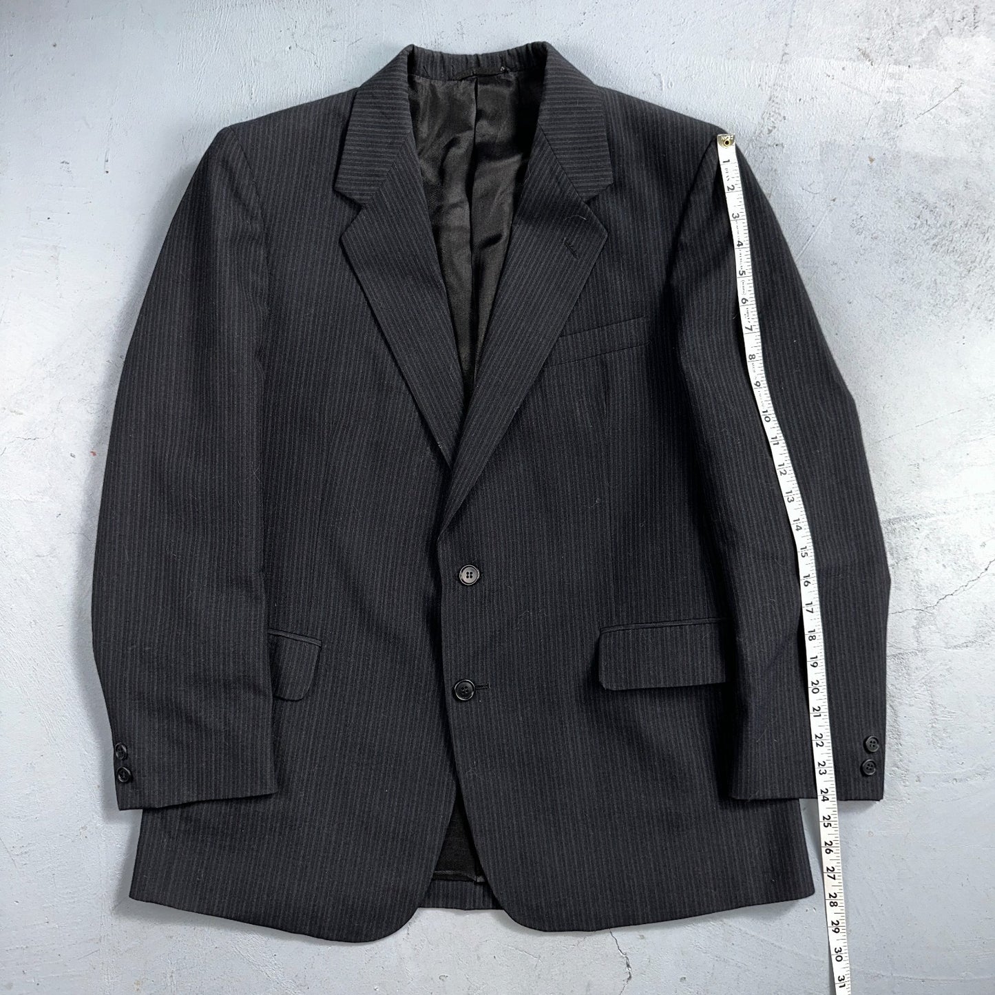 VTG Mens 3 PC Suit 42 Jacket Coat Pants Black Vest Rockabilly 70s American Trend