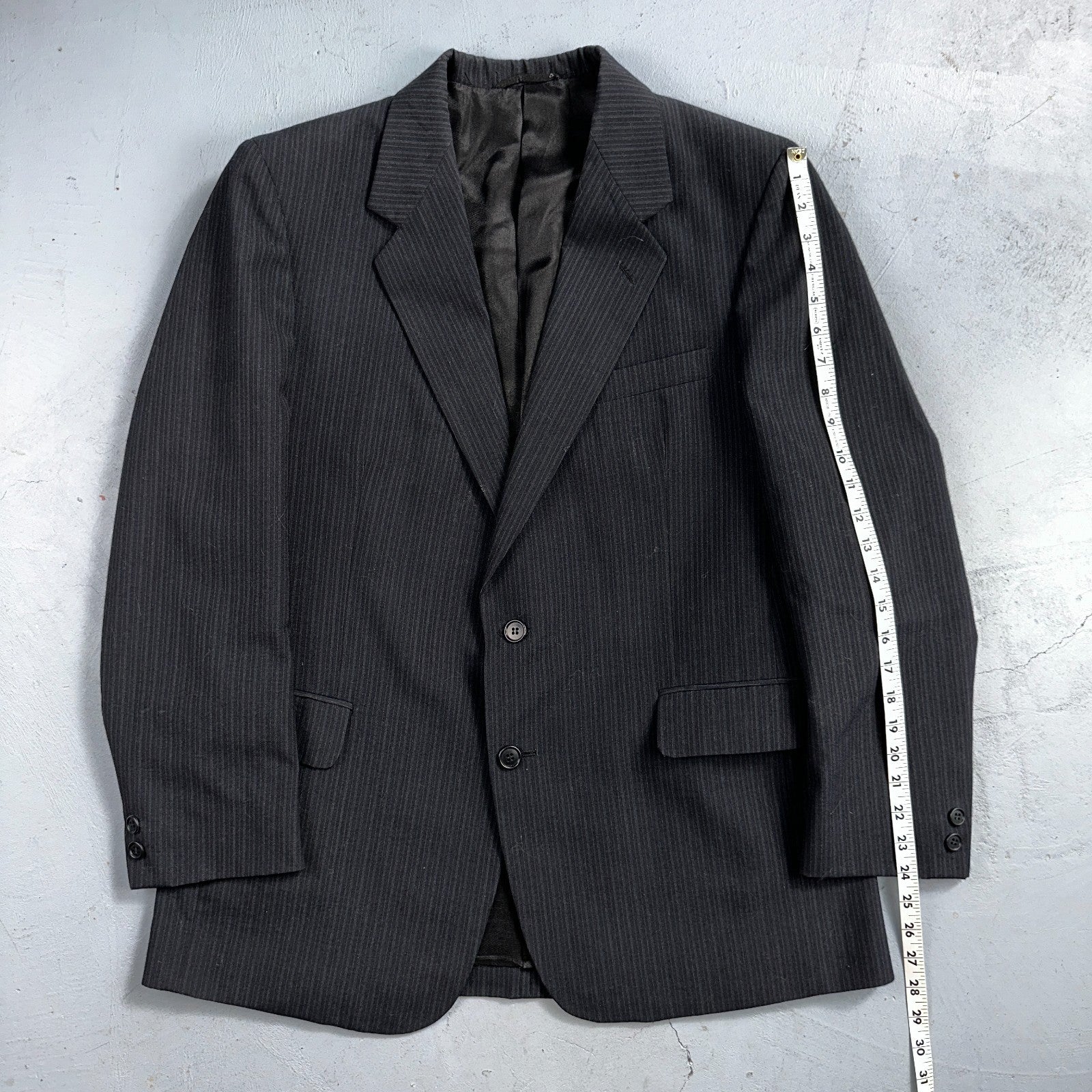 VTG Mens 3 PC Suit 42 Jacket Coat Pants Black Vest Rockabilly 70s American Trend