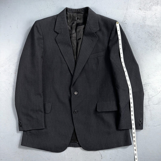 VTG Mens 3 PC Suit 42 Jacket Coat Pants Black Vest Rockabilly 70s American Trend