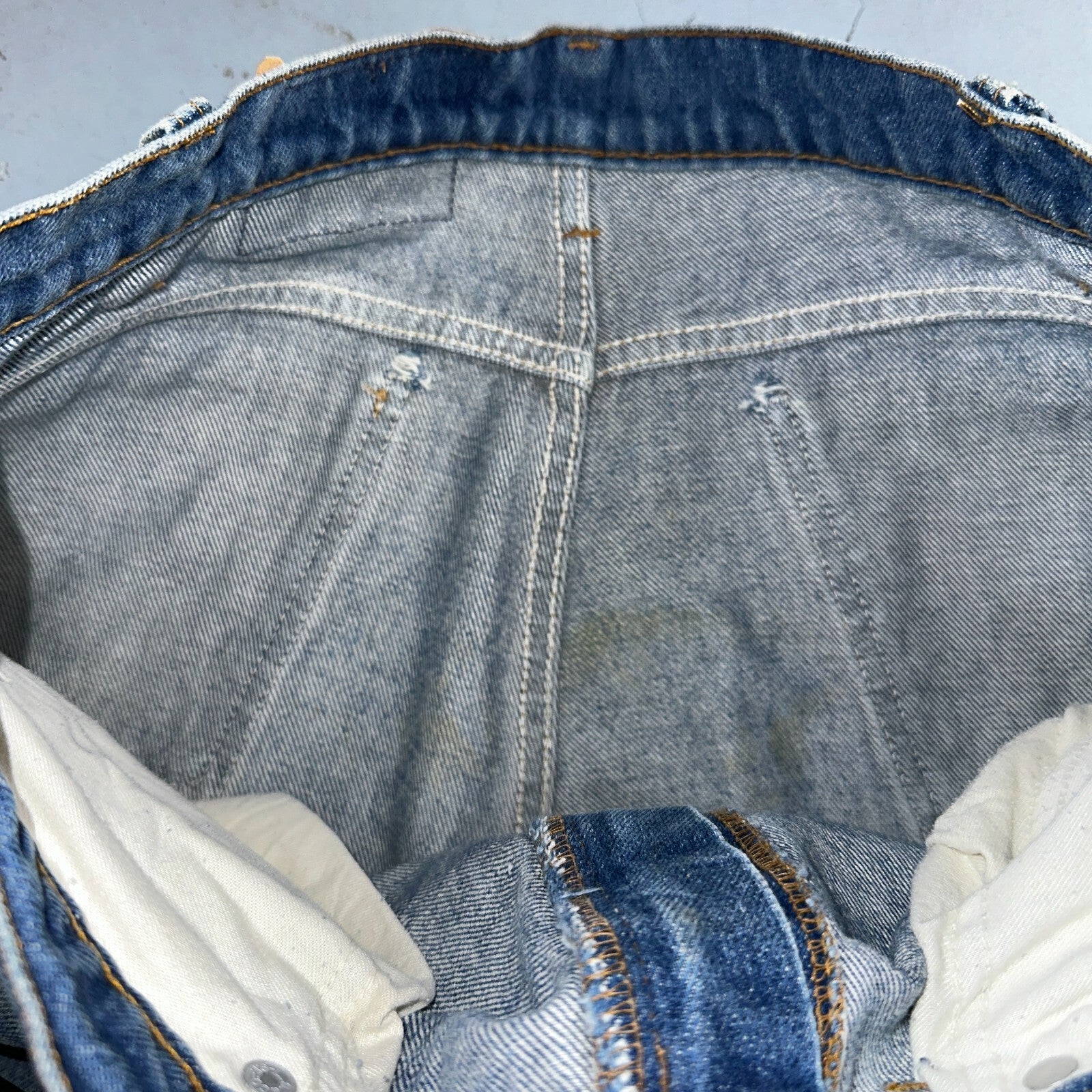 Levis 517 Vintage 90s Canada Orange Tab Bootcut Flare Blue Worn Jeans Act 33x30