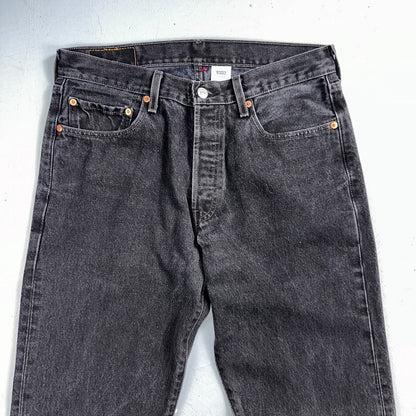 Levis 501 Vintage Y2K 90s XX Straight Leg Jeans Black Faded Wash 33x34 Act 32x33