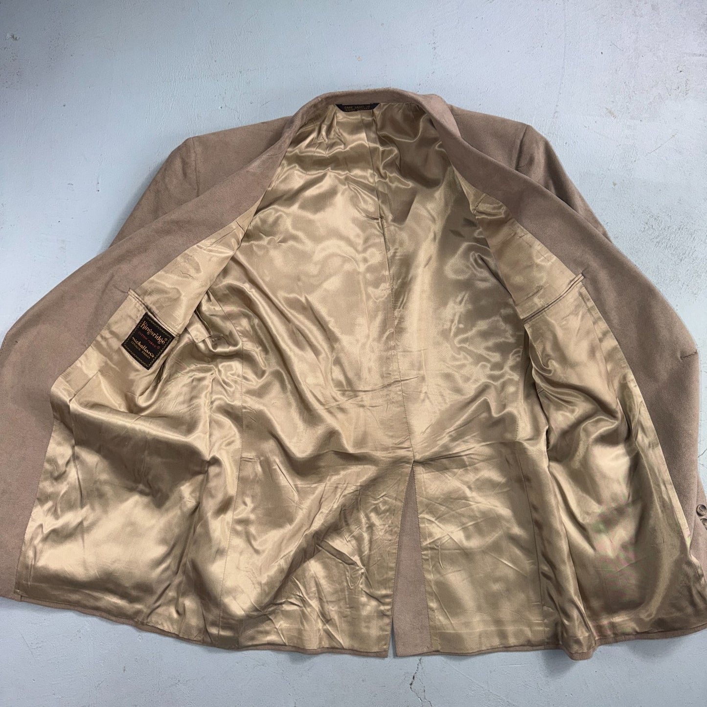 VTG Ultra Suede Blazer Men 42 Sports Coat 2 Button Western Beige Brown