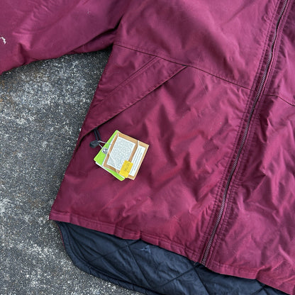 VTG 90s Nike Team Sports Logo Spellout Coat Jacket Parka Men’s M 1990s Red