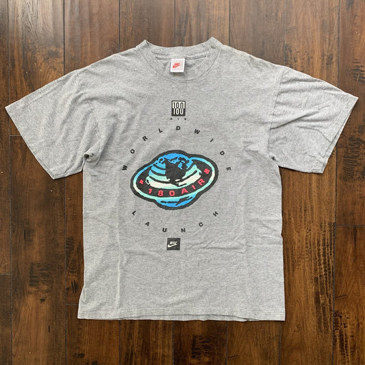 Nike Vintage T Shirt Air 180 90s Gray Tag Rap Earth Alien Spaceship Space