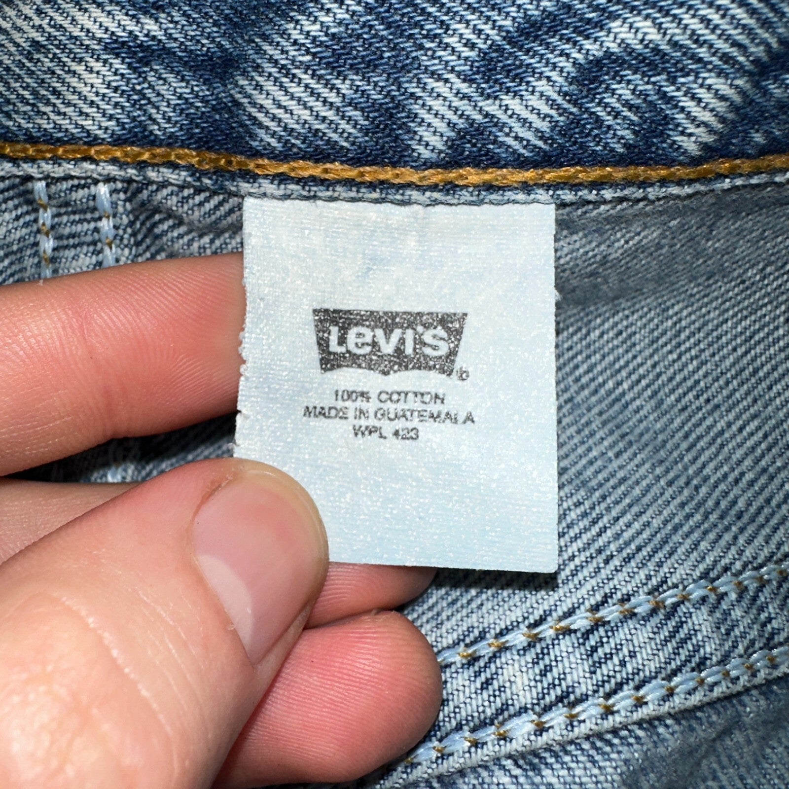 Levis 501 Vintage 90s Mexico Straight Leg Jeans 40x32 Y2K Light Wash Act 37x30