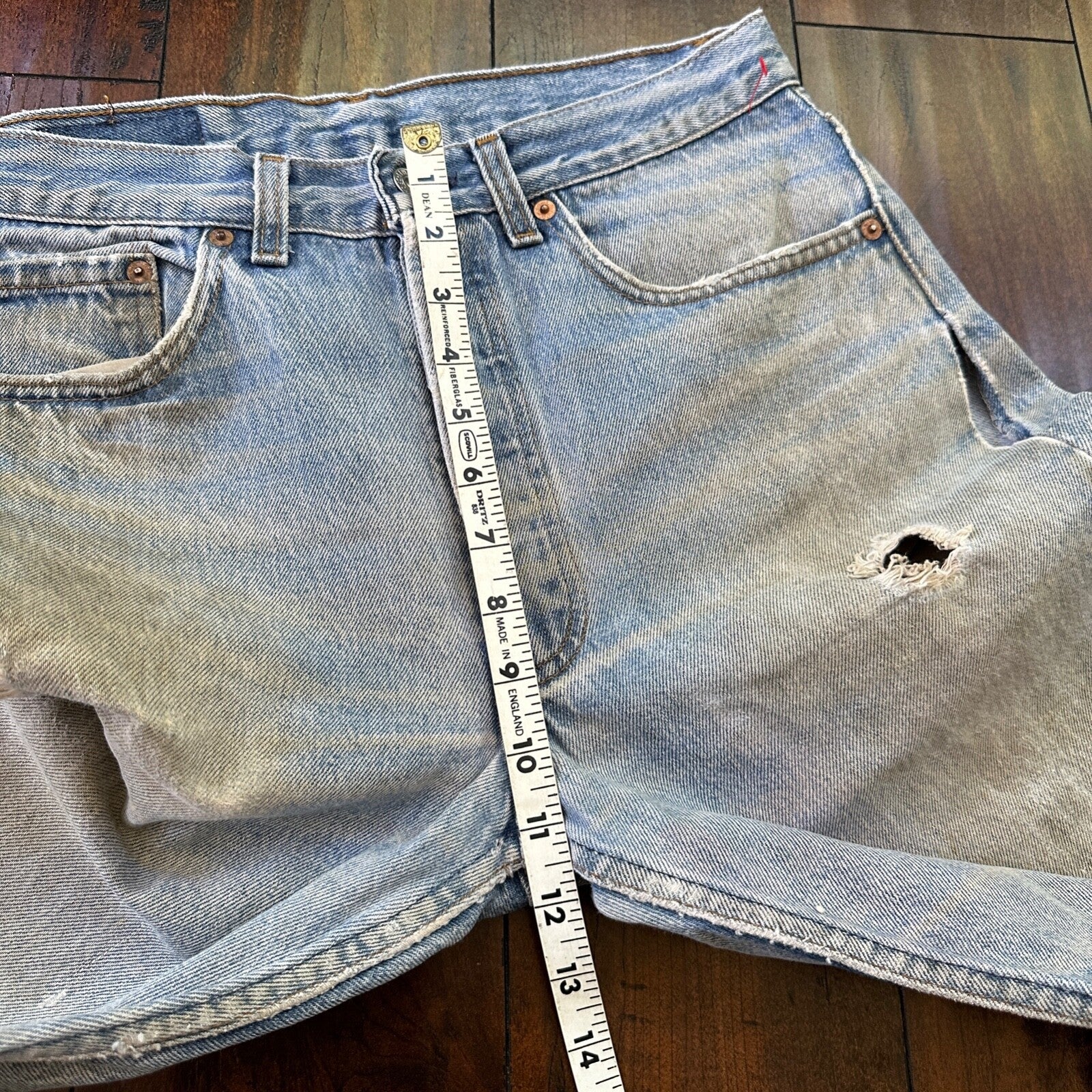 Levis 501 Vintage 90s Straight Leg XX USA Jeans 32x36 Thrashed Wash Act 30x31