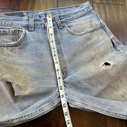 Levis 501 Vintage 90s Straight Leg XX USA Jeans 32x36 Thrashed Wash Act 30x31