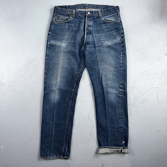 Levis 501 Vintage 80s Redline Selvedge USA XX Jeans Med Wash 40x36 Act 36x32