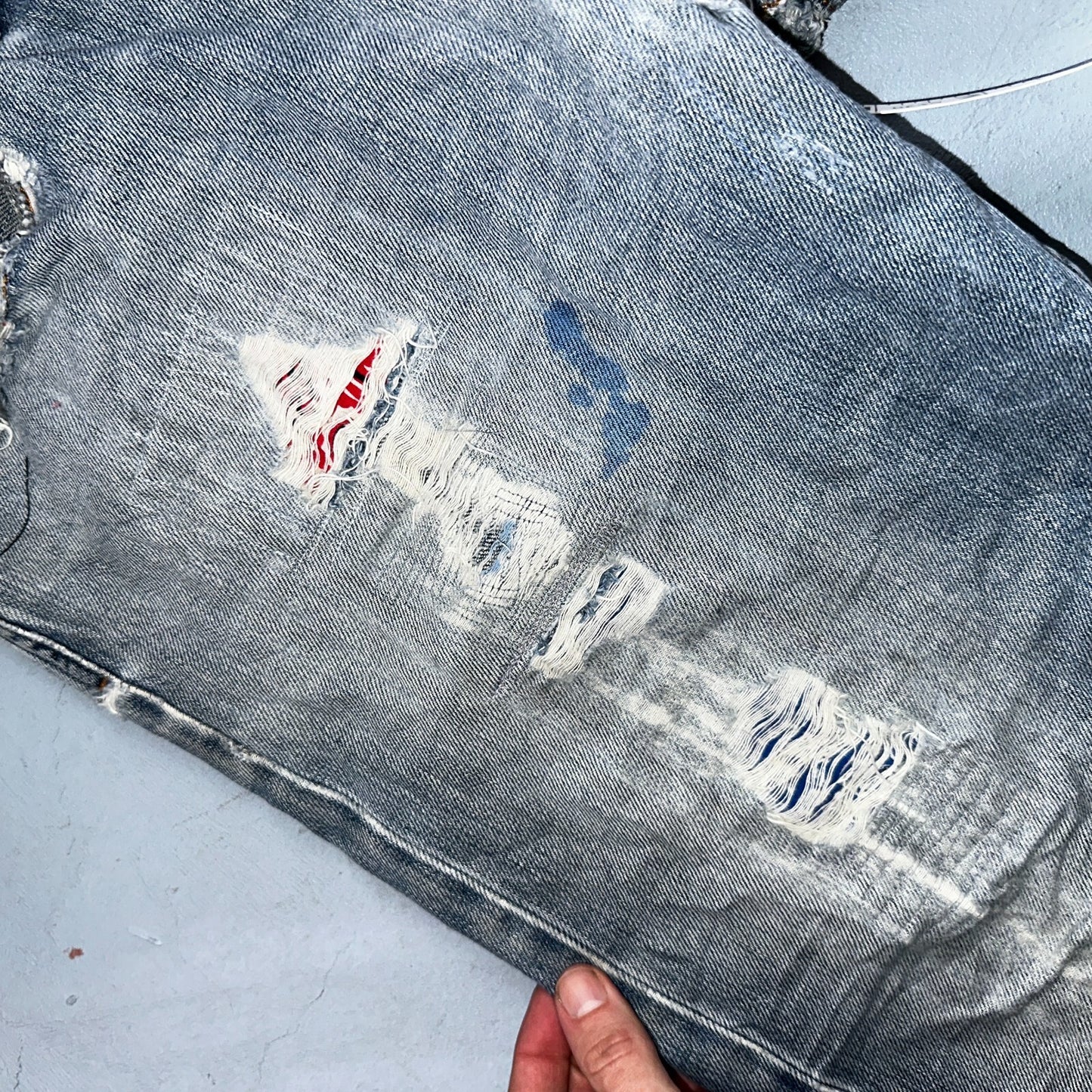 Diesel Larkee Bootcut Stretch Jeans Mens 36x30 Blue Straight 008M2 Whisker Italy