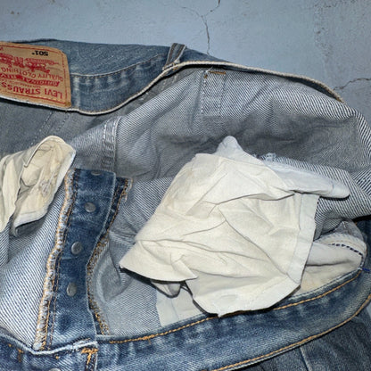 Levis 501 Y2K XX Straight Leg Jeans Blue VTG Med Wash 38x36 Act 38x32
