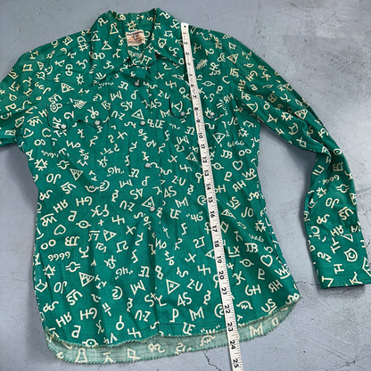 Levis 1950s Shorthorn Novelty Print Pearl Snap Sawtooth Shirt Rockabilly Western