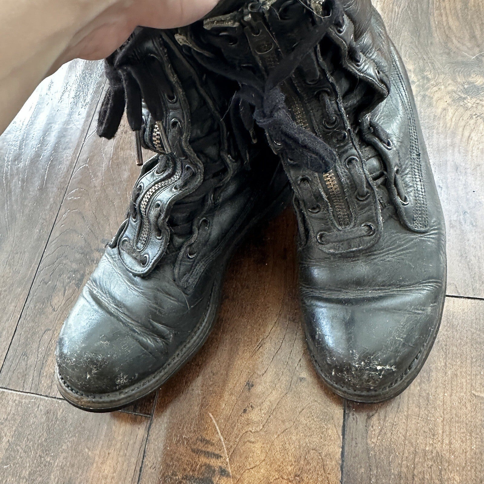Vtg 1950s Chippewa Alert Zip Boots 8.5 Black Air Force Pilot SAC 50s Combat WWII