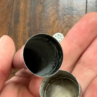 Vintage Modern MCM Silver Tone Chrome Bullet Shaped Salt & Pepper Shakers Eames