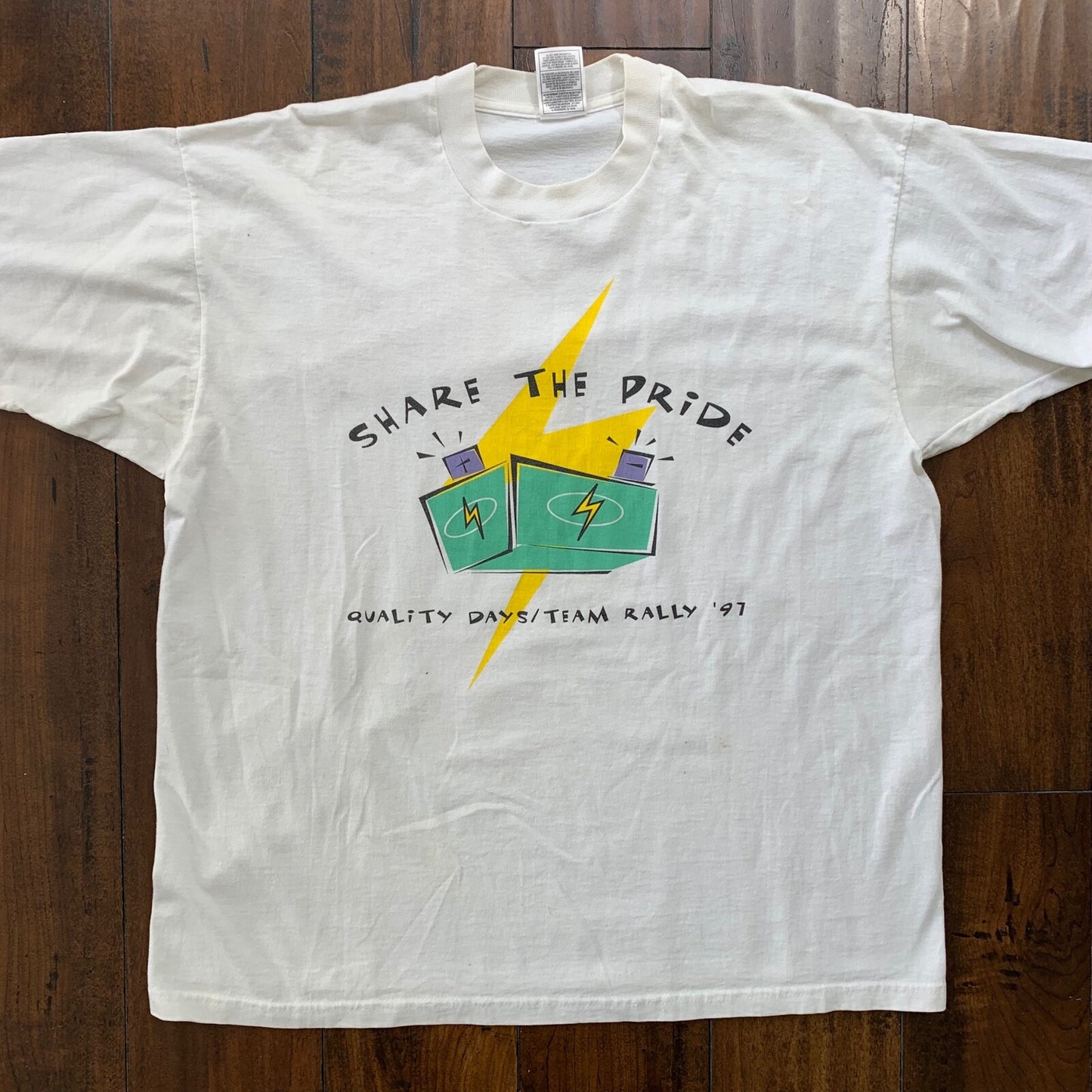 Share The Pride Vintage T Shirt Rally 1997 90s Sports Rap Bolt LGBTQ Love Music