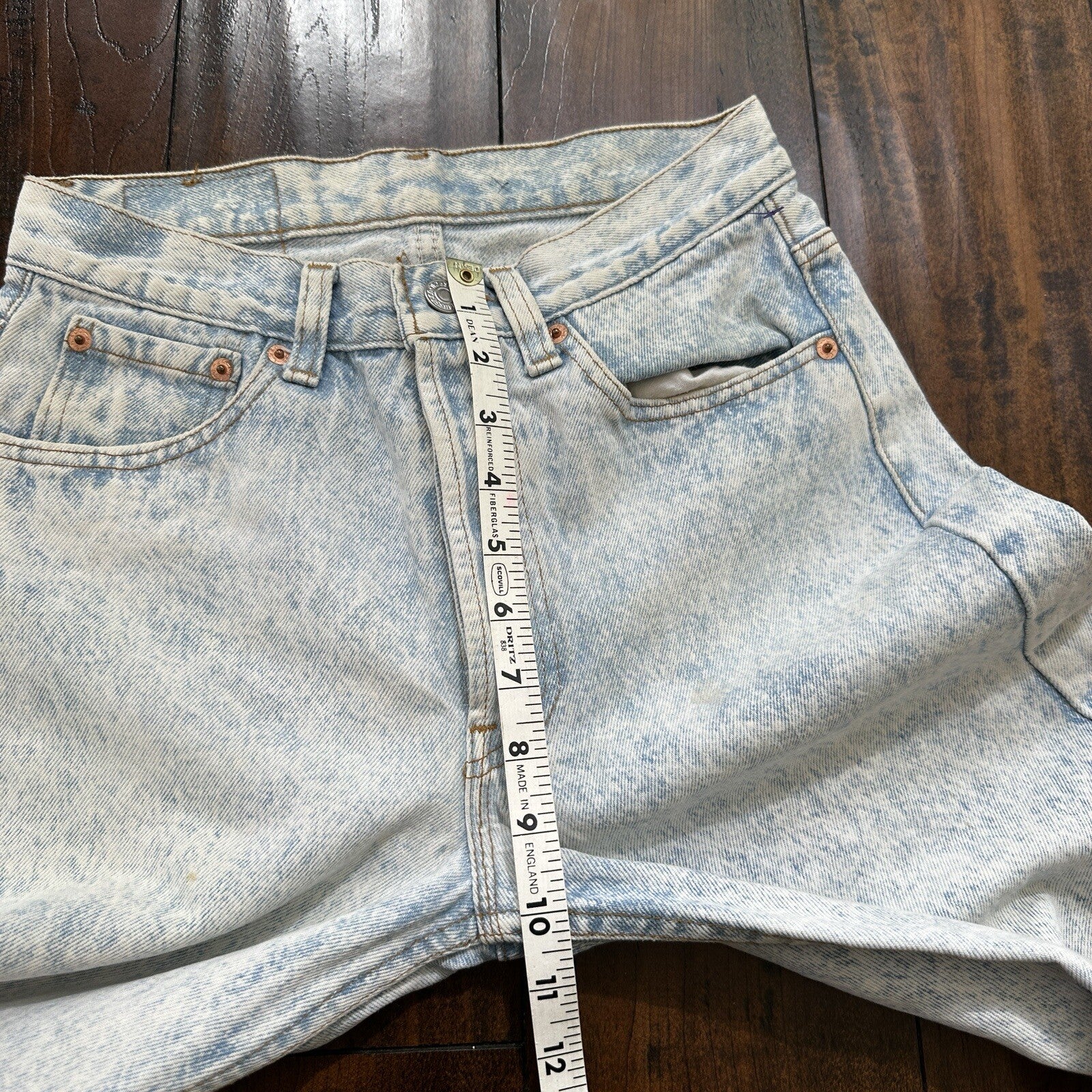 VTG 90s Levis 501 Button Fly 27x32 USA Tag Jeans Straight Wash Light X Act 25x30