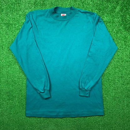 Vintage Nike T Shirt USA Rare Single Stitch Blank Green 90s Essential Basic Lot