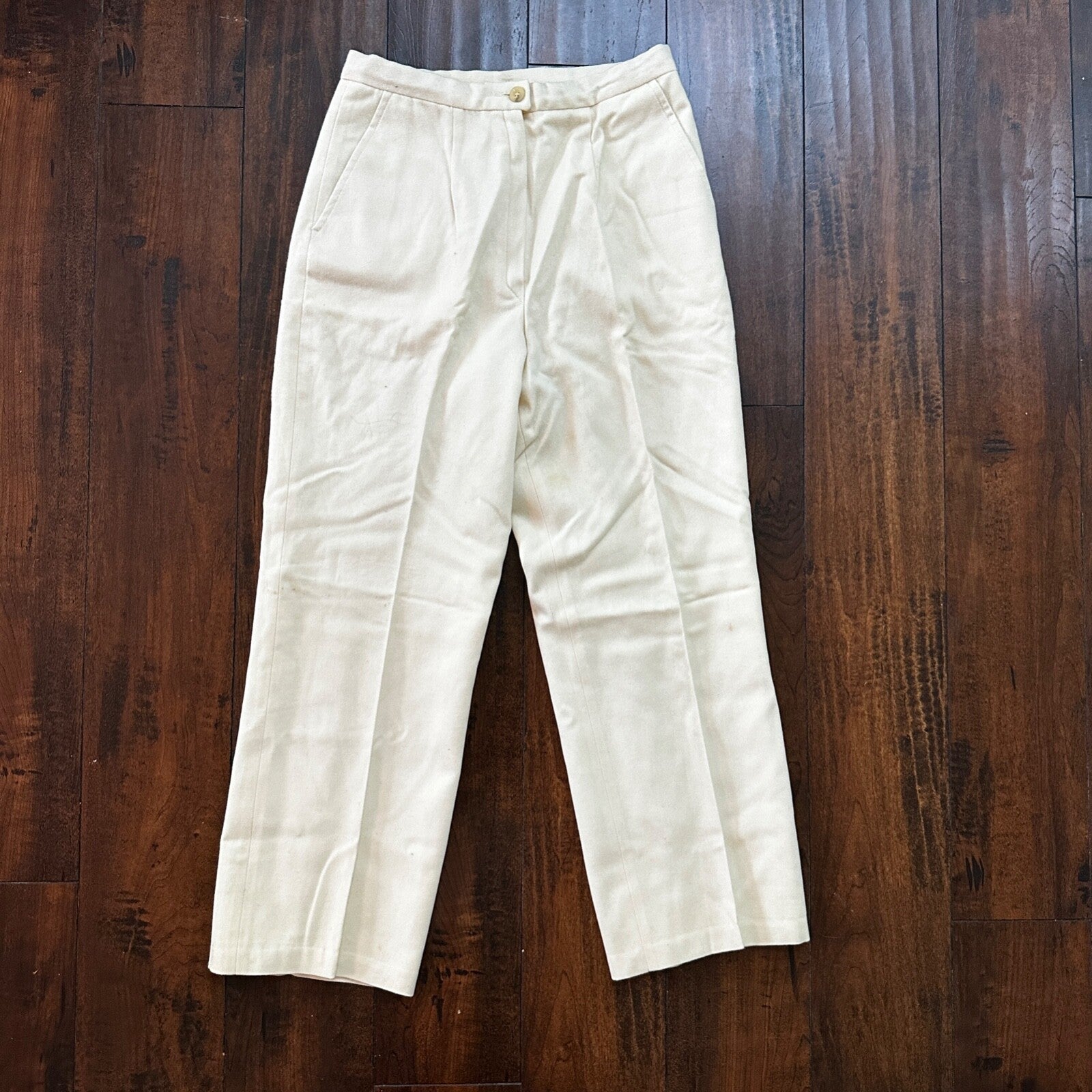 Vintage 60s Pendleton Women's Virgin Wool Size 8 Pants White Rockabilly 25x24