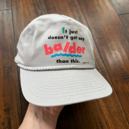 Funny VTG Hat Cap Snapback Balder Bald Joke Humor Adult Fun Gift Gag