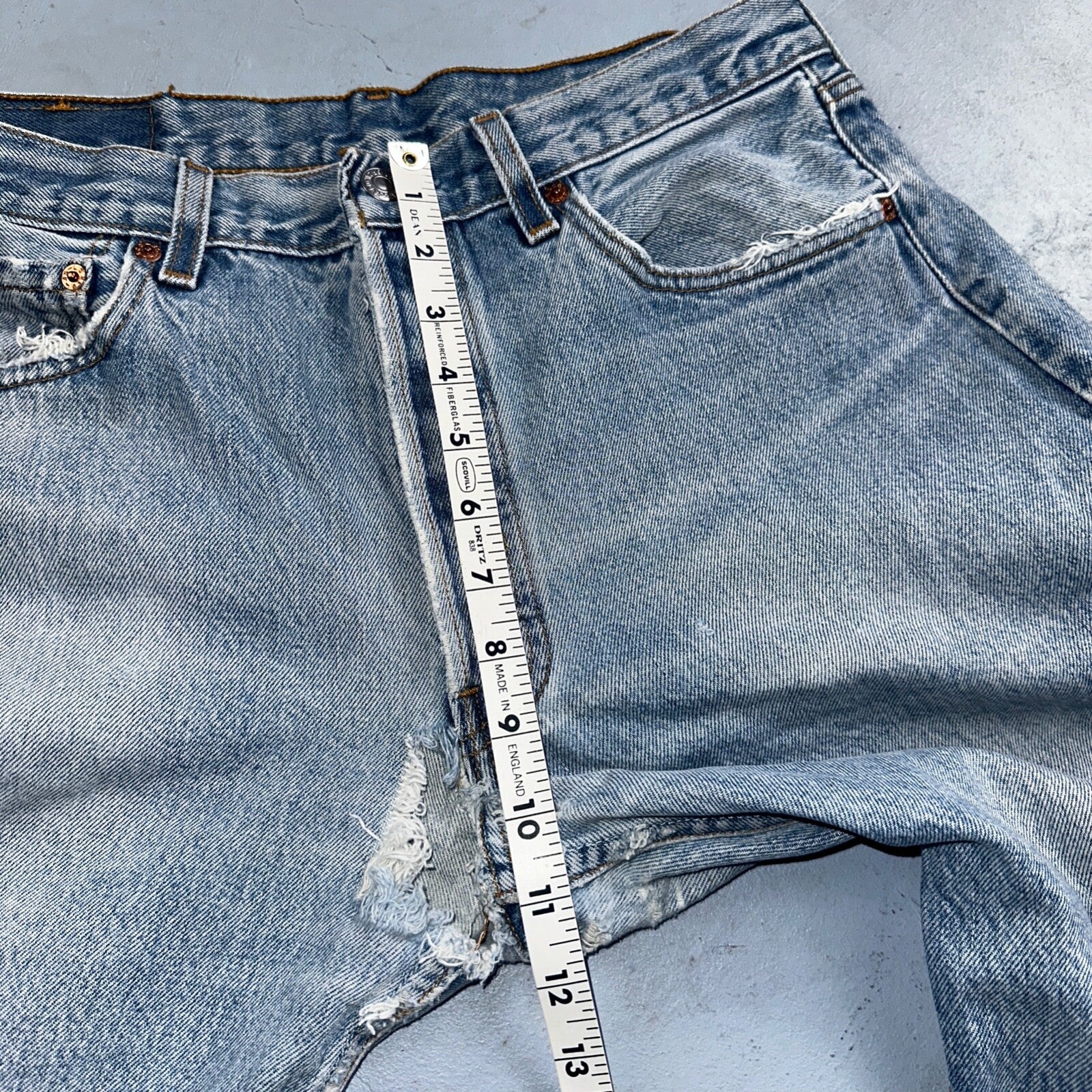 Levis 501 Vintage 90s USA XX Straight Leg Jeans 34x36 Light Wash Act 30x31