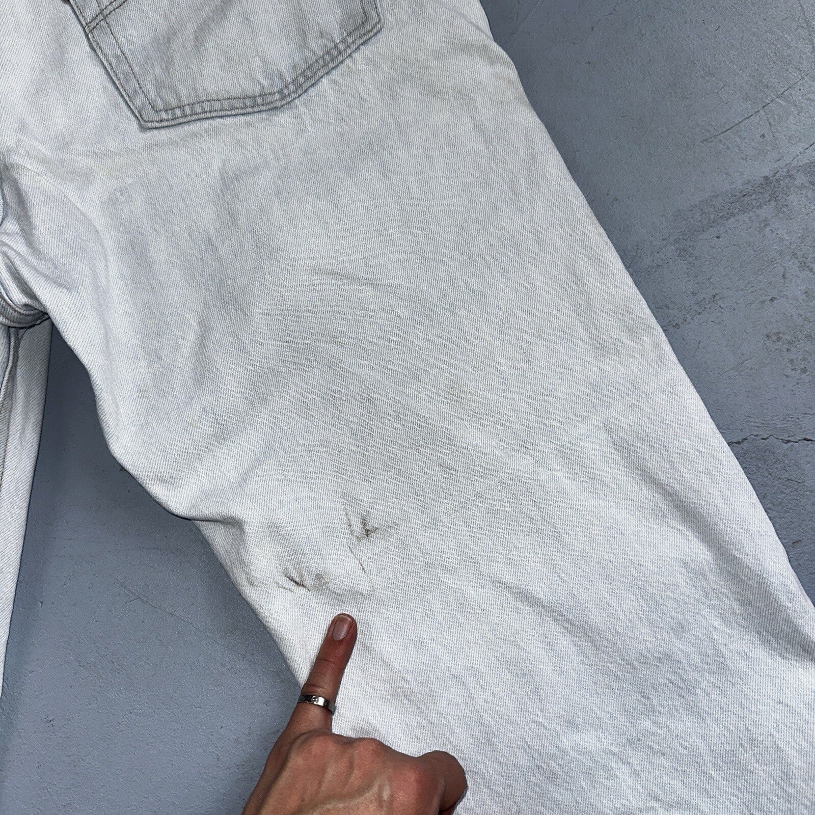 Levis 501 Vintage 90s USA XX Straight Leg Jeans White Light Wash 38x30 Act 34x29