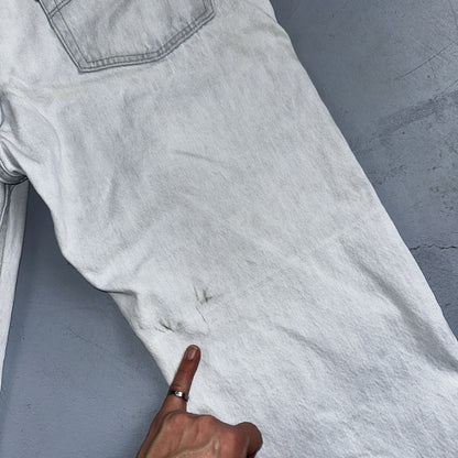 Levis 501 Vintage 90s USA XX Straight Leg Jeans White Light Wash 38x30 Act 34x29