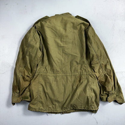 VTG US ARMY M-65 Field Jacket Coat Cold Weather Mans OG-107 Vietnam 70s Medium