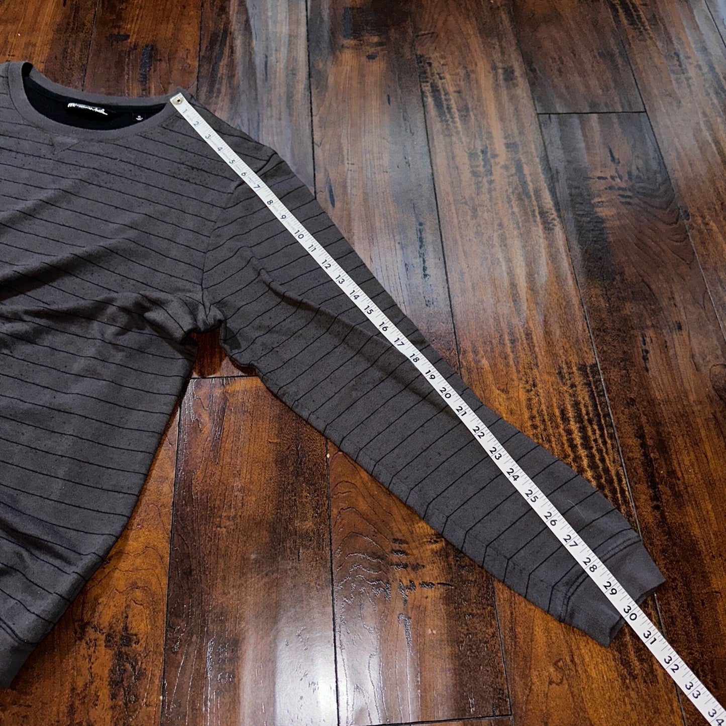 Travis Mathew Sweater Adult XL Gray Striped Long Sleeve Crew Lightweight