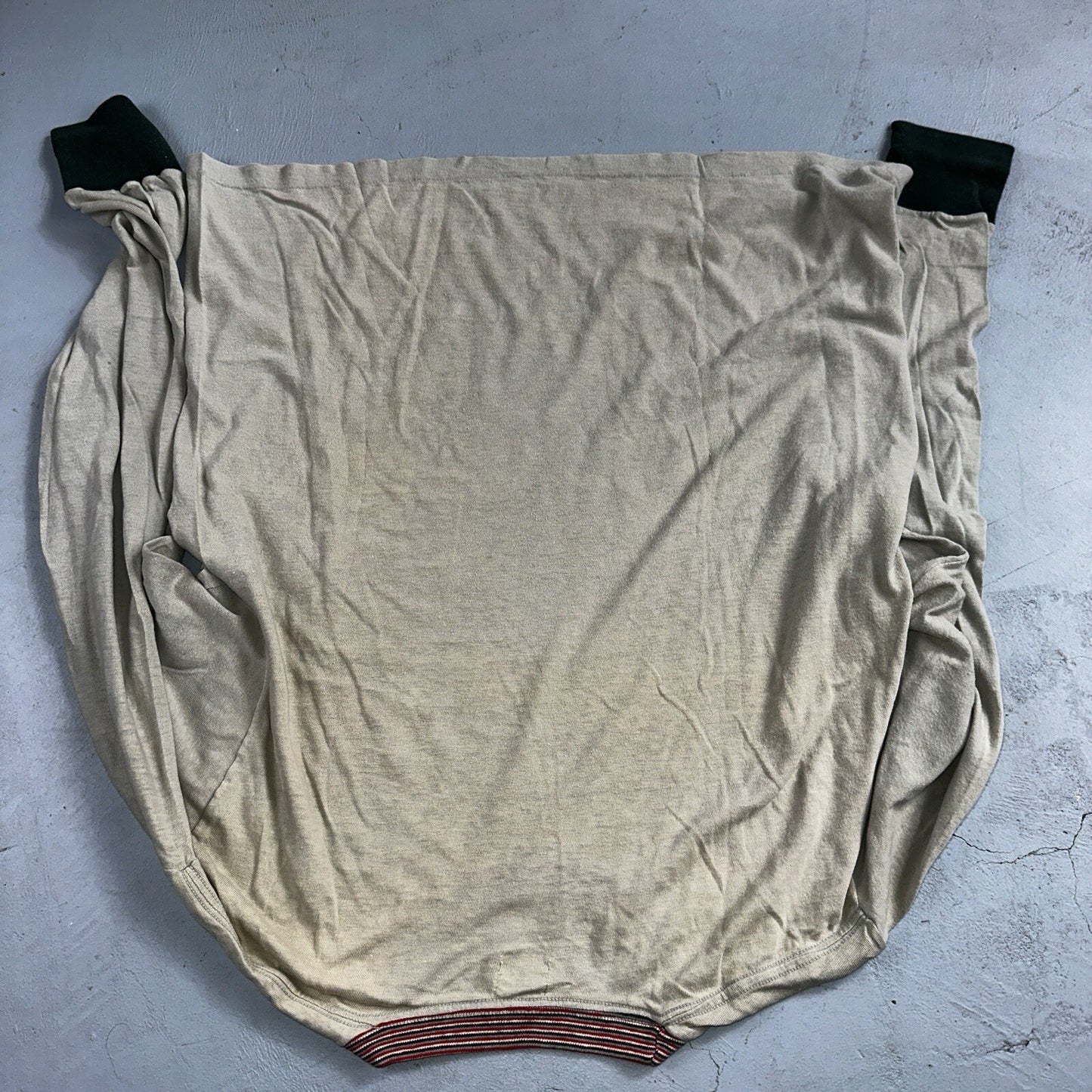 Penneys Vintage 60s Green Long Sleeve T Shirt Top Size Large Rockabilly 1960s