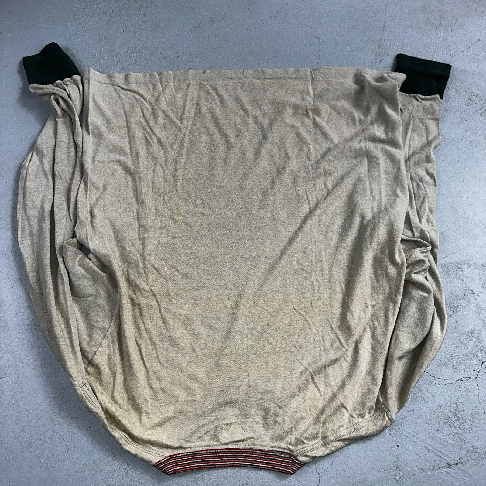 Penneys Vintage 60s Green Long Sleeve T Shirt Top Size Large Rockabilly 1960s