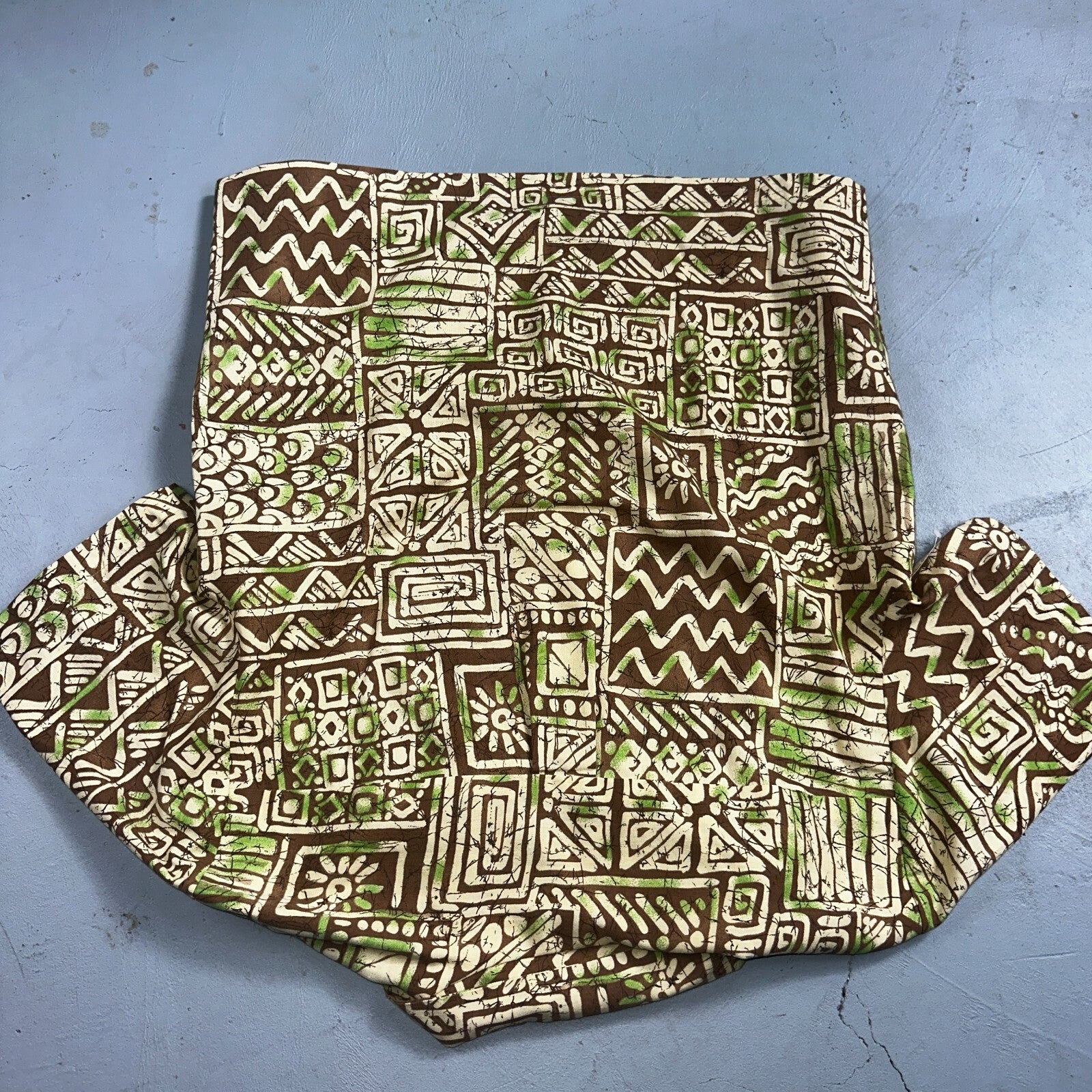 1950s Cotton Hawaiian Green Short Sleeve Button Down Shirt Rockabilly 50s Boxy