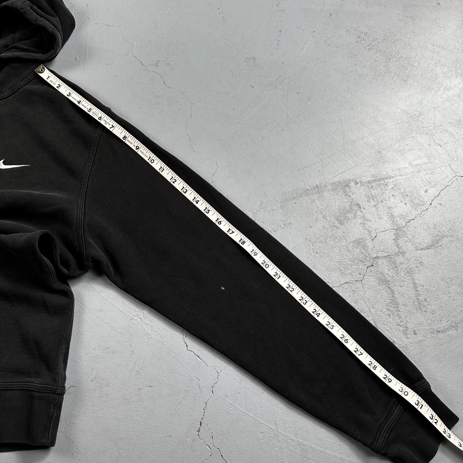 Nike Hoodie Men 2XL Black Swoosh Hooded Pullover Tonal Basic Fleece