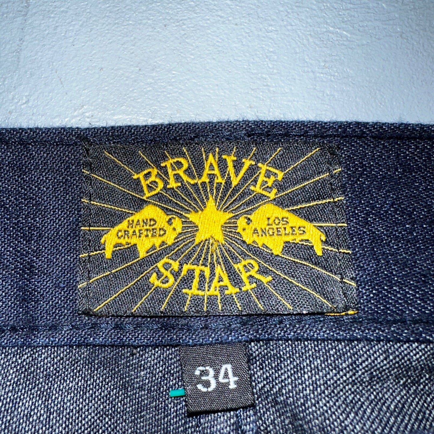 Brave Star Jeans Mens 34 Blue Selvedge Cone Denim Dark Wash Slim Straight USA