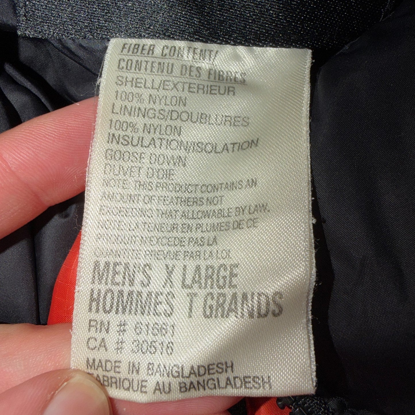 VTG The North Face 90s Nupste Vest XL Goose Down Orange Warm Damaged TNF