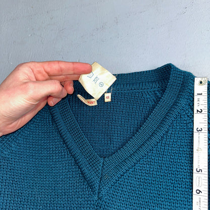 Western Germany VTG Wachter Rosenheim 100% Wool Knit Sweater Rockabilly 60s 70s