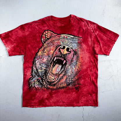 The Mountain Bear Red Tye Dye VTG T Shirt XL Y2K Hunting Alaska Bite