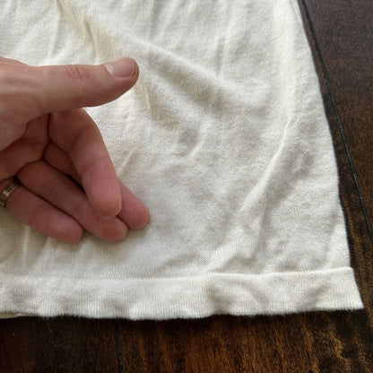 Vintage 1970s Women's White Gold Cardigan Sweater Cute Accent Button Up 70s