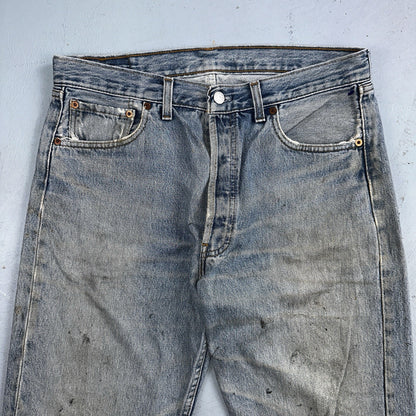 Levis 501 Vintage 90s Y2K XX Straight Leg Jeans Blue Med Wash 34x32 Act 33x31