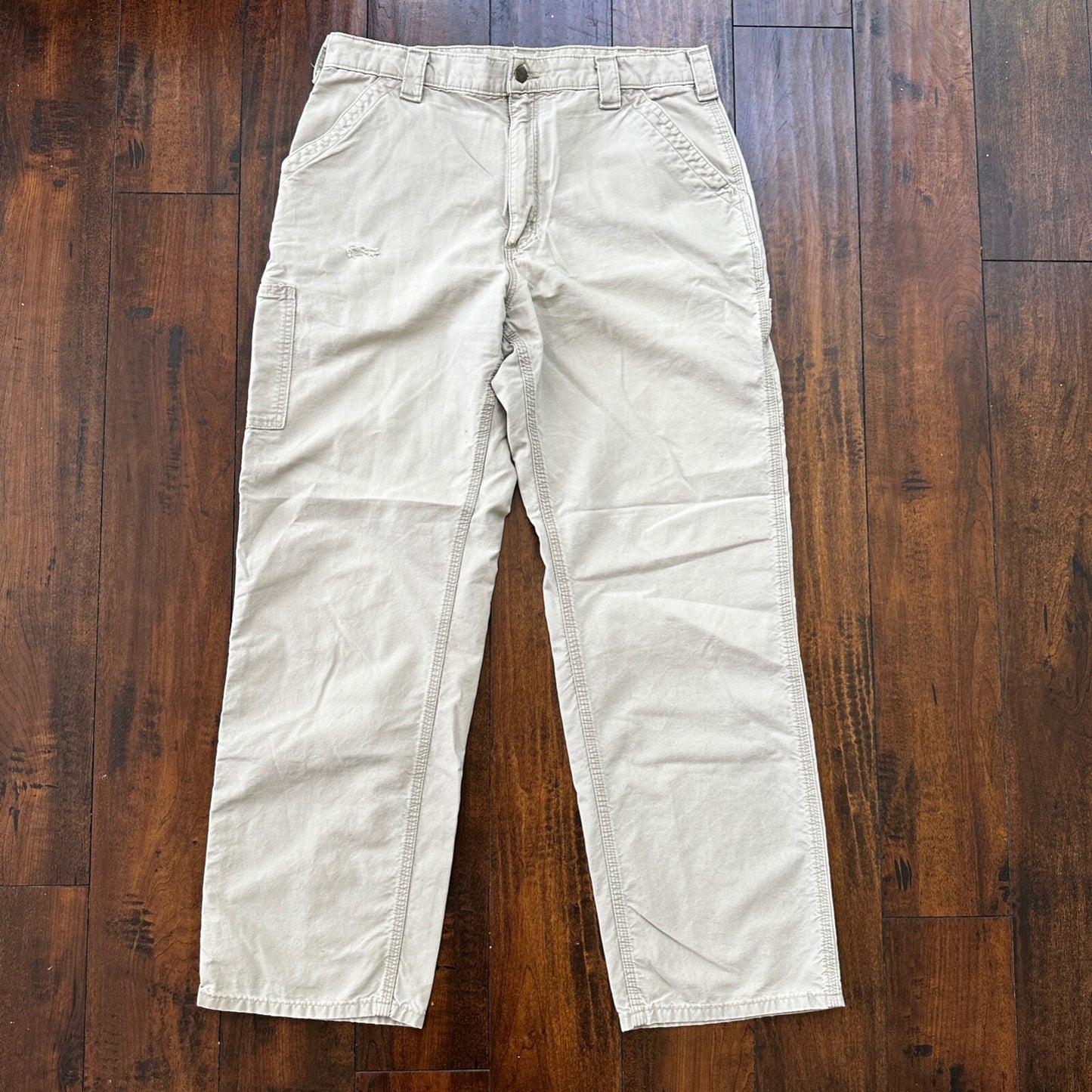 Carhartt B161 Straight Leg Work Men's Size 36x34 Tan Dungaree Fit Pants