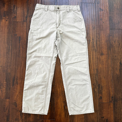 Carhartt B161 Straight Leg Work Men's Size 36x34 Tan Dungaree Fit Pants